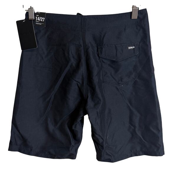 Hurley Boys Boards Shorts Size 14 27 Black Pink Stripe Surf Drawstring New - Picture 4 of 9